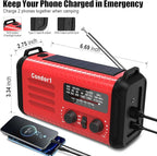 NOAA Weather Radio 20000mAh Battery Powered｜Solar Hand Crank Emergency Radio - Image 4