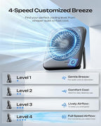 Otlonpe Personal Portable Desk Fan, 4000mAh Small Rechargeable Portable Fan - Image 4
