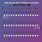 Mlambert 96Ft Outdoor Patio Lights, RGB Dimmable Cafe String Lights - Image 6