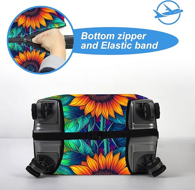 Luggage Cover Protector for 22-24 Inch Suitcases, TSA Approved Elastic Travel - Image 5