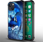 for iPhone 14 Plus Case, Snowy Mountain Fox Lake Pattern Graphic Design Girl - Image 3