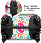 Bright Flamingo Tropical Leaf Elastic Luggage Cover, Suitcase Protector - Image 4
