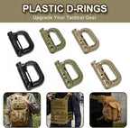6 Pack 2.12“ Tactical Locking D Ring Plastic Carabiner Backapck Molle Hook Clip - Image 7