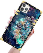 Compatible with iPhone 12 Case, Starry Sky Colourful Mandala Luxury Golden - Image 3