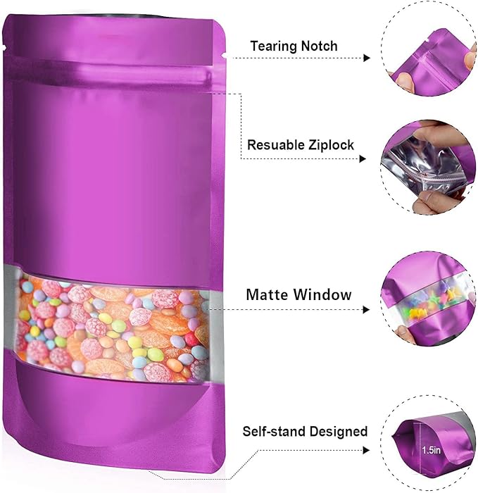 5.9"x8.6" 120pcs Mylar Bags for Food Storage, Smell Proof Bag - Image 3