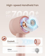 Portable Mini Handheld Turbo Fan, 4 Speed High Velocity Personal, Rechargeable - Image 2