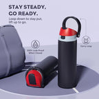 POWCAN 24 oz Stainless Steel Water Bottle: 2-in-1 Push-Button Spout & - Image 4