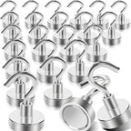20Pack Magnetic Hooks, 35lb+ Strong Magnetic Hooks Heavy Duty Rare Earth by MINCIMagnetsManufacturer