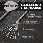 TECEUM 5/32" Paracord Rope 1000 – 1000ft / 200ft / 100ft / 50ft – Tactical - Image 2