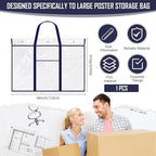Windyun 1 Pack Large Poster Storage Bag 48" x 36" Bulletin Board Holder Art - Image 2