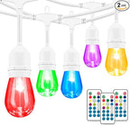 Mlambert 96Ft Outdoor Patio Lights, RGB Cafe String Lights by Mlambert