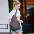 KL928 Canvas Vintage Backpack – Large Casual Daypack Outdoor Travel Rucksack - Image 7