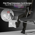 HUANCHAIN 14 Gauge 1 Feet Flat Plug Extension Cord White Indoor Outdoor - Image 5
