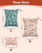 ALVABABY 3 pcs Cloth Diaper Wet Dry Bags Waterproof Reusable - Image 3