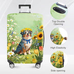 ANNA QUEEN Spring Cute Dog Travel Luggage Cover-Flower Stretchable Airplane - Image 2