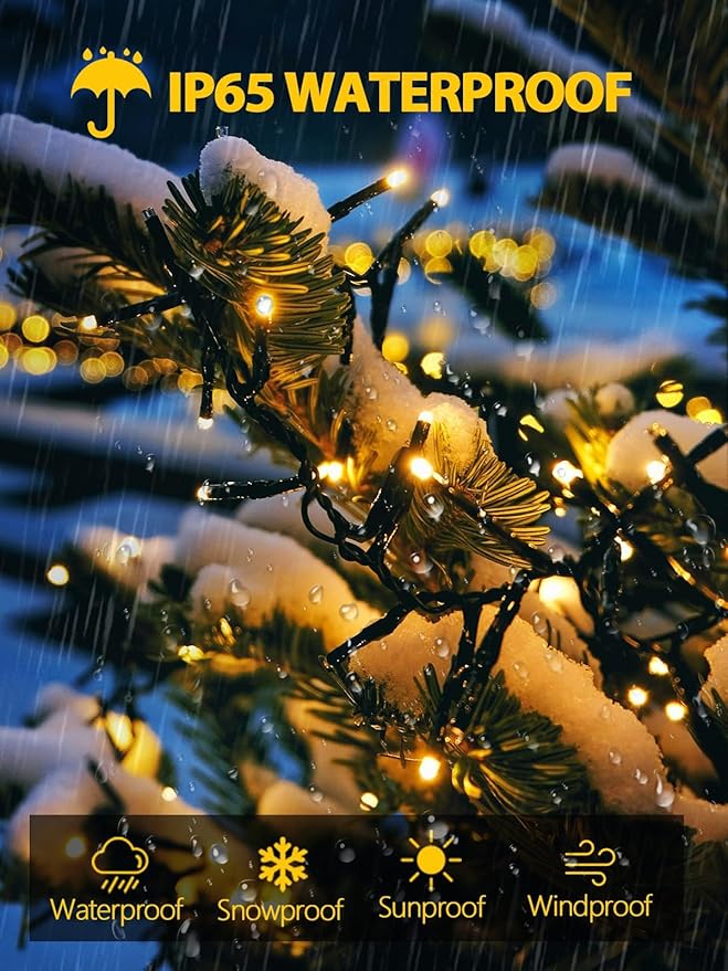 4 Pack Total 800 LED Solar Christmas Lights Outdoor, Solar String Lights - Image 5