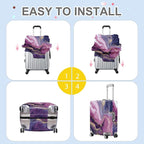 ANNA QUEEN Purple Marble Luggage Cover, Elegant Abstract Art Suitcase Protector - Image 6