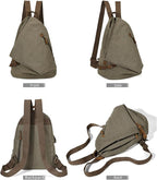 KL928 Canvas Vintage Backpack – Large Casual Daypack Outdoor Travel Rucksack - Image 9