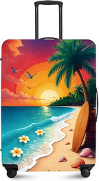 ANNA QUEEN Tropical Sunset Beach Luggage Cover, Stretchable Suitcase Protector by ANNAQUEEN
