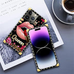 Compatible with iPhone 14 Pro Max Case, Glitter Red Rose Queen Leopard Lipstick - Image 6