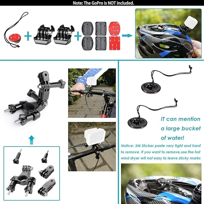 Navitech 60-in-1 Action Camera Accessories Combo Kit - Image 5