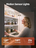 Under Cabinet Lighting: 12 Inch 3-Color Dimmable Rechargeable Motion Sensor - Image 2