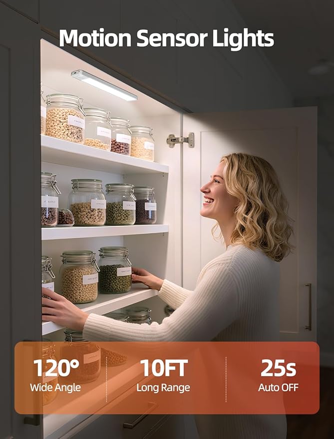 Under Cabinet Motion Sensor Lighting: Dimmable Rechargeable Lights Indoor - Image 2