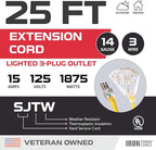 Iron Forge Cable 25ft Yellow Outdoor Extension Cord - Image 2