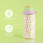 18 oz Kids Water Bottle for School: Meoky 18 oz Stainless Steel Insulated Water - Image 3