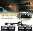 XRIDONSEN 2 in 1 Dash Emergency Strobe Lights Front/Rear Amber Green Windshield - Image 4