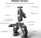 NEEWER Super Clamp with 3" Dual Ballhead Magic Arm, Cold Shoe, 1/4" Threads - Image 2