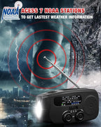 Emergency Hand Crank Radio Emgykit - 2000mAh/7400mWh AM/FM/NOAA Solar Hand - Image 4
