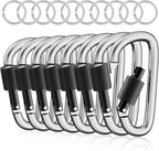 sprookber 3" Locking Carabiners | Keychain Carbineers D Ring Key Clip Spring by Sprookber