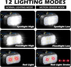 8 LED Headlight Rechargeable 2 Pack - Image 3