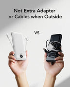 VEGER Portable Charger with Built-in AC Plug and Cables, All in One 10000mAh - Image 7