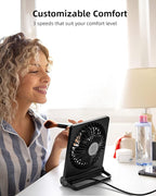 Koonie USB Fan, Strong Wind Ultra Quiet Small Desk Fan 220° Tilt Folding 3 - Image 6