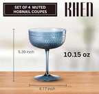 Khen Muted Hobnail Coupes Vintage Textured Pastel Style Cocktail Martini - Image 2