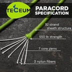 TECEUM 5/32" Paracord Rope 1000 – 1000ft / 200ft / 100ft / 50ft – Tactical - Image 2