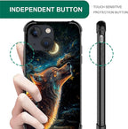 for iPhone 13 Case, Star Cave Hungry Wolf Pattern Graphic Design Girl Boy Soft - Image 6
