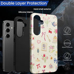 for Samsung Galaxy S25 Case, HL2 Aesthetic Bow Preppy Collage Hybrid 2 Layer - Image 2