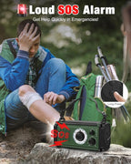10000mAh/37000mWh Emergency Radio, Solar Radio, Hand Crank Radio, NOAA AM FM - Image 6