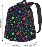 cfpolar 17 Inch Backpack Bright Neon Stars Laptop Bag Shoulder Bag School - Image 4