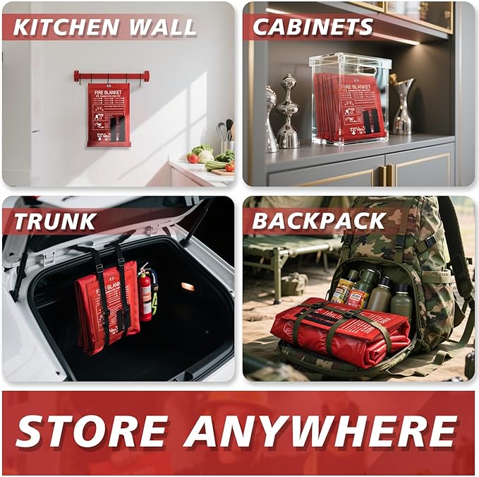Ougist 2 Pack Emergency Fire Blanket - Image 6