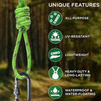 TECEUM Rope – 150 Feet x 1/4 Inch – Green Gray – Strong All-Purpose Utility - Image 4