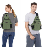 MOSISO Sling Backpack, Canvas Crossbody Hiking Daypack Bag - Image 6