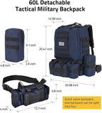 CVLIFE Tactical Backpack Military Army Rucksack 60L Large Assault Pack - Image 2