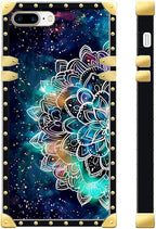 Compatible with iPhone 8 7 SE Case, Starry Sky Colourful Mandala Luxury Golden - Image 2