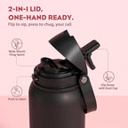 POWCAN 40 oz Stainless Steel Water Bottle: 2-in-1 Push-Button Spout & - Image 2