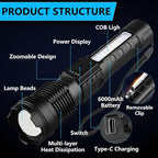 Rechargeable LED Flashlights, 000 Lumens Super Bright Handheld FlashLight - Image 7