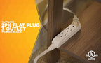 Woods SlimLine Angled Flat Plug Extension Cord; Space Saving Flat Design; 3 - Image 2